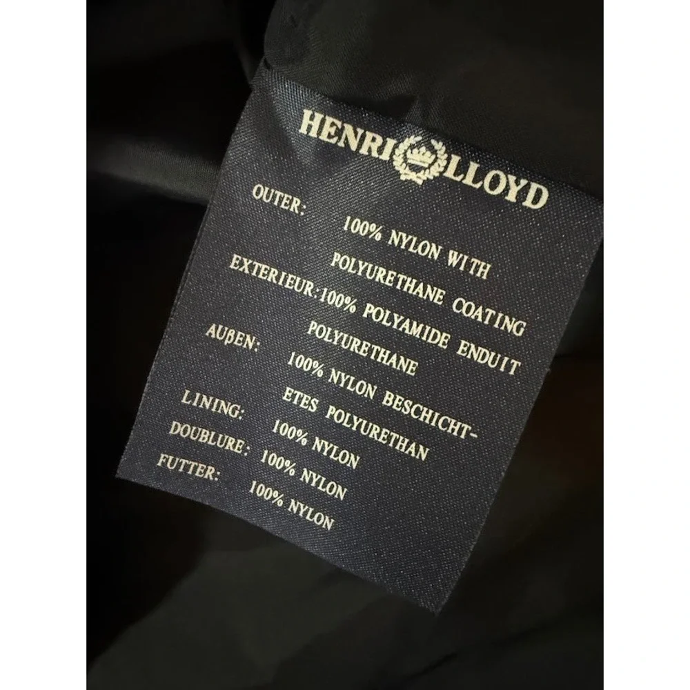 Henri Lloyd Mens Sailing Jacket XXL Navy Blue Hooded Nylon Rain Coat Coat